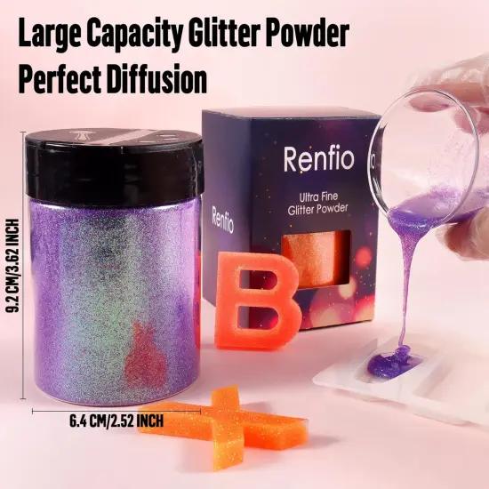 Iridescent Ultra Fine Glitter Powder - Colorful White {3}