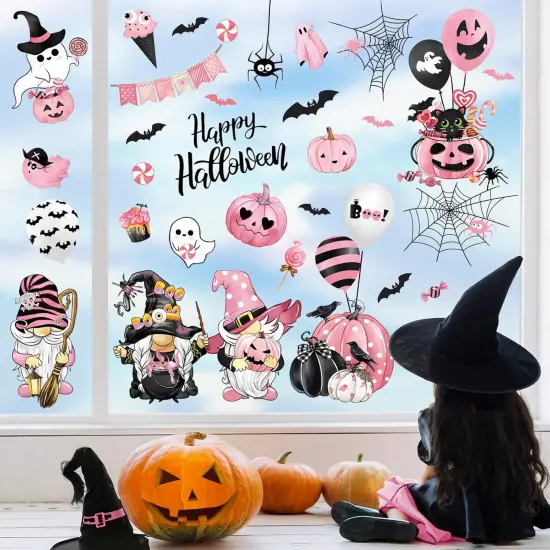 Gnome Double Sided Window Clings - Pink Halloween {2}