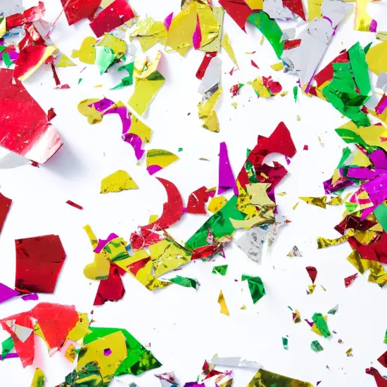 Jumbo Mylar Rainbow Foil Confetti - Glittering Metallic Confetti {3}