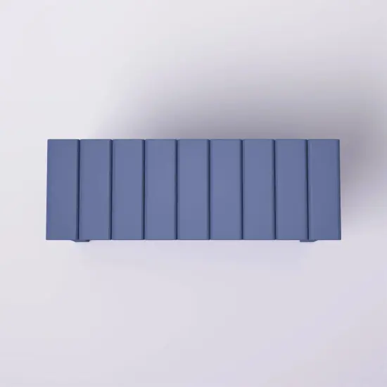 Wooden Shoe Rack Bench with Two Storage Shelves and 2-Seater Design for Entryway or Hallway Blue {4}