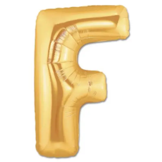 LETTER F FOIL BALLOON Metallic Gold {1}