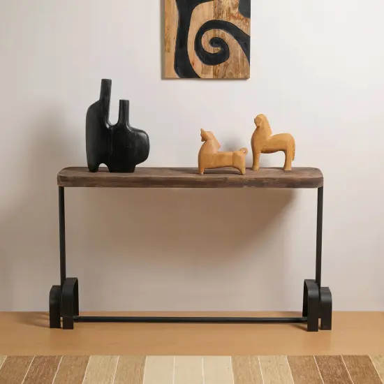 Wood & Iron Console Table {1}