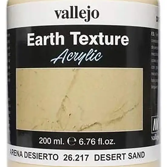 Vallejo Paints: Texture Acrylic: Earth - Desert Sand 26217-6.79 oz (200ml), Premium Acrylic Color For Modelers & Miniature Enthusiasts {4}