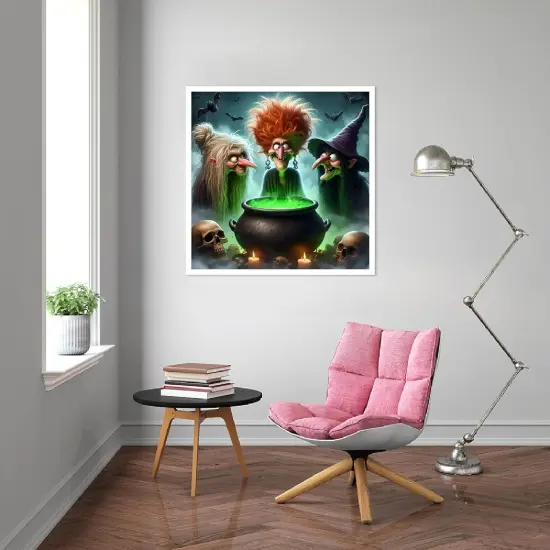 14X14 Inch - Cartoon Witch Diamond Painting Kits for Adults {5}