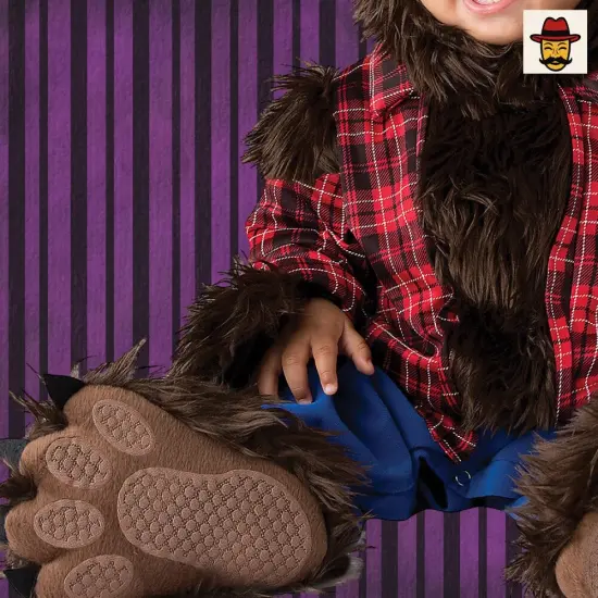 Baby's Wee Werewolf Costume with Tail Booties and Hood Halloween {4}