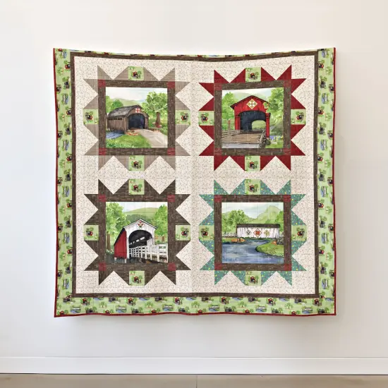 Bridges Tour Covered Bridges in Spring Quilt Kit (kt-15820) | Riley Blake | Sewing Kit {1}