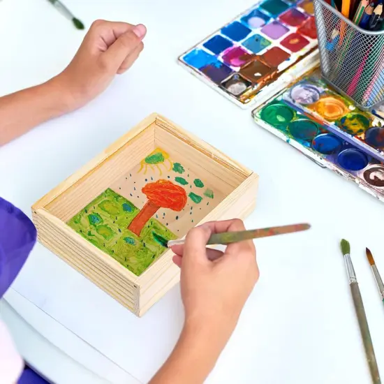 12 Pack Unfinished Wood Crates Box For Crafts {5}