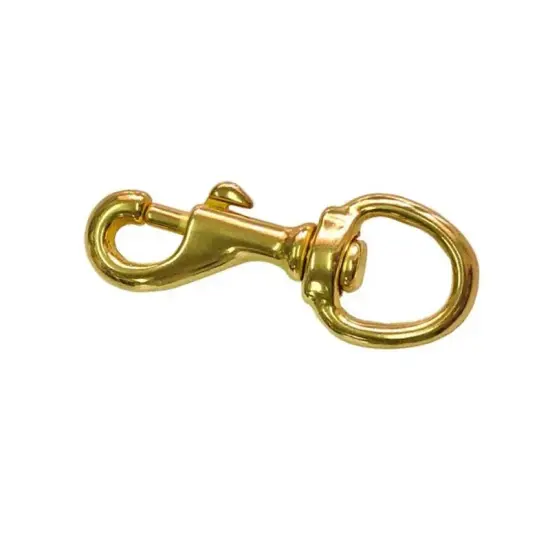 Swivel Hook Brass Base Heavy 2 Inches Long x 5/8 Inch Loop {5}