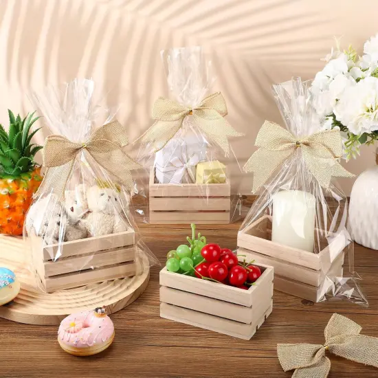 12 Pcs Easter Gift Basket Empty Kit Small Wood Crates {3}