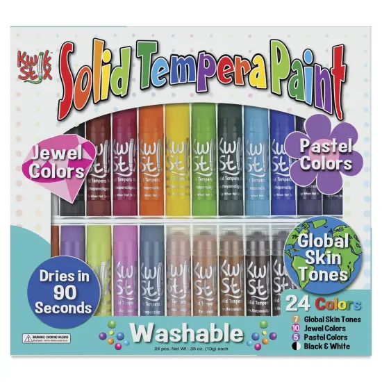 Kwik Stix Tempera Paint - Set of 24, Assorted and Global Skin Tones {1}