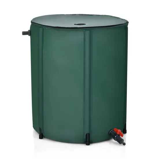 53 Gallon Green Portable Collapsible Rain Barrel Water Collector Perfect for Watering Plants or Lawns {1}
