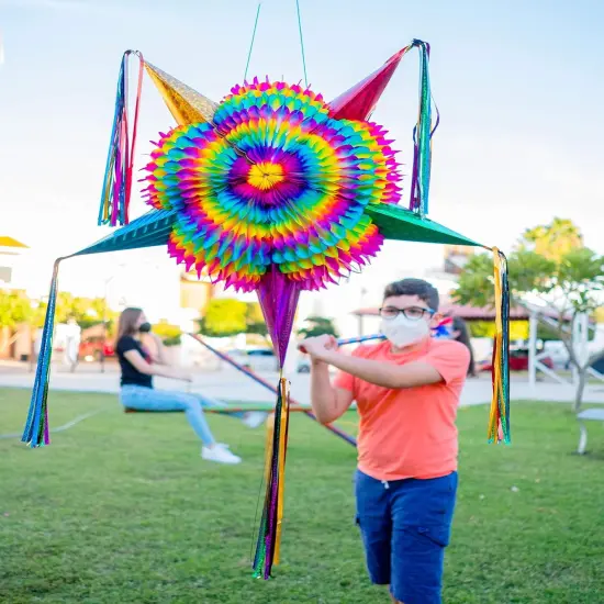 Mexican Star Pinata,Festive Rainbow Pinatas Party Decorations,32 Inch Large Authentica Birthday Pinata for Kids Birthday Party, 5 de Mayo,4th of July (Celly Party Mexican Star Pinata) {3}