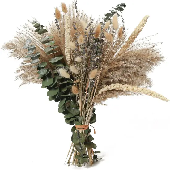 Dried Flowers Bouquet, 17" Dried Pampas Grass Decor Inc Lavender Eucalyptus DIY Floral Arrangements for Home Office Decoration,Wedding centerpieces {1}
