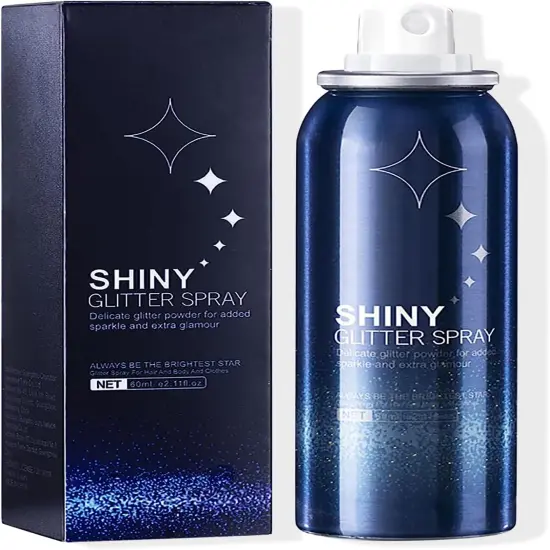 Body Glitter Spray for Hair and Body, Hairspray for Clothes, Long-Lasting Body Shimmer Spray Suitable for Stage, Festival Rave and Makeup Prom 2.11 Fl Oz {1}