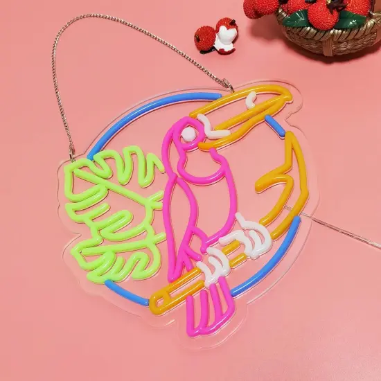Summer Novelty Toucan Neon Sign Art Wall Lights for Business, Beer Bar, Club, Bedroom, Windows, Glass, Hotel, Pub, Cafe, Wedding, Birthday Party Gifts {4}