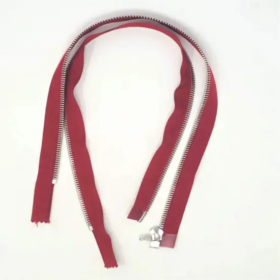 Zipper &ndash; Red 6MM Nickel Teeth 19" Separating Open Bottom for Jackets and Outerwear {3}