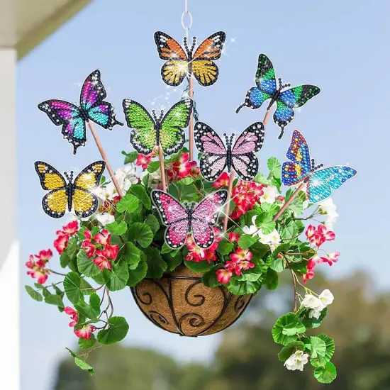8 PCS Butterfly Diamond Art for Garden Decor {2}