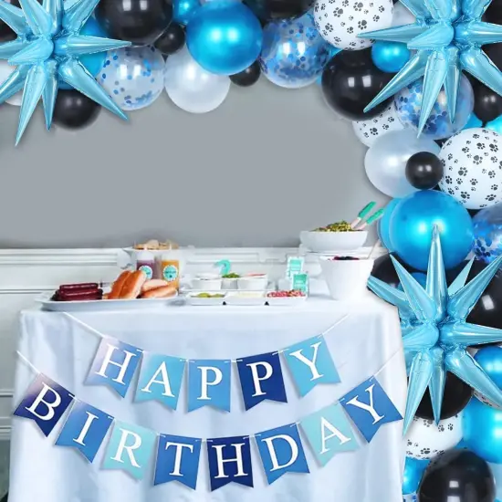 4 Pcs 22inch 4D Light Blue Explosion Star Mylar Balloons 14Point Star Balloons for Party Backdrop Christmas,New Year Birthday, Wedding Baby Shower Anniversary Photo Booth Supplies {4}