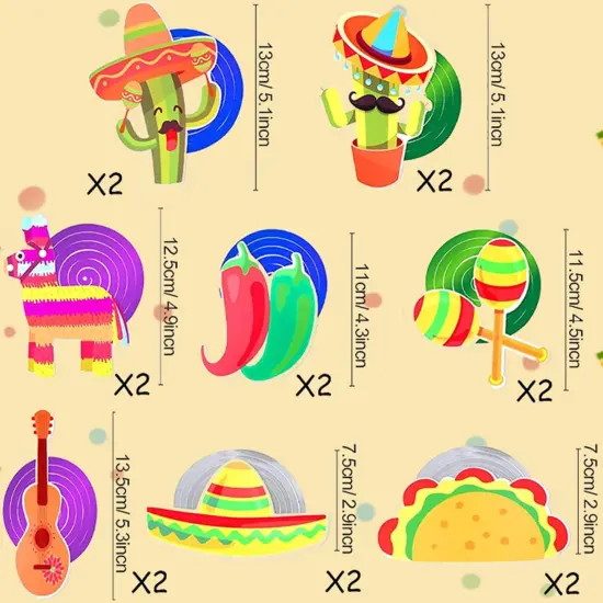 32Pcs Mexican Fiesta Hanging Streamers Swirl Decorations - Taco Twosday Birthday, Cinco De Mayo Party Supplies - Taco Party Ceiling Hanging Decorations for Boys & Girls Showers {3}