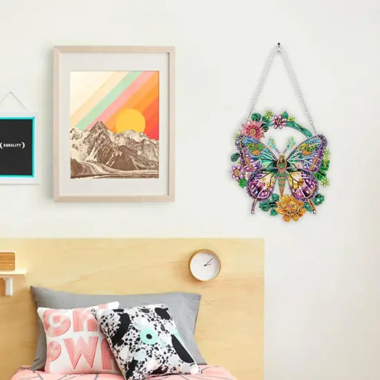 Diamond Painting Pendant Butterfly Kit , Special Crystal Diamonds Painting Ornament Double Sided Kit for Adults, Acrylic Diamond Gem Painting Board {2}