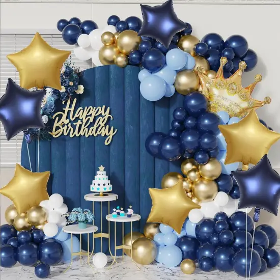 20 pcs 18inch Navy Blue Gold Star Foil Balloons, Matte Blue Gold Star shaped Helium Balloons Mylar Balloons for Wedding Graduation Decoration Birthday Party Balloons {5}