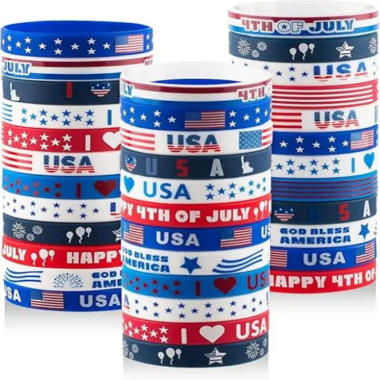 36pcs 4th of July Rubber Bracelets Silicone {1}