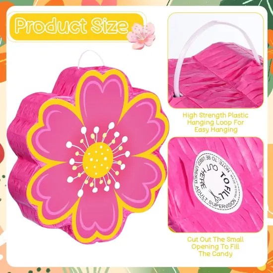 Daisy Flower Pi&ntilde;ata Set Include Bat Blindfold Confetti Tassel Floral Pi&ntilde;ata Daisy Hippie Boho Game for Birthday Baby Shower Gender Reveal Wedding Floral Party Supplies {2}