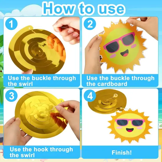 36 PCS Summer Party Hanging Swirls Pool Beach Swirls Decorations {5}