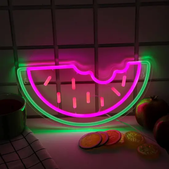 Summer Watermelon Neon Sign USB Operated Acrylic LED Neon Light Fruit Art Decorative LED Light Signs for Home Bedroom Bar Birthday Party Wedding Office Lounge Patio {5}