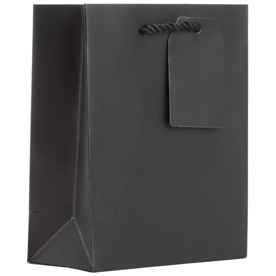 Pack/6: Matte Black Gift Bag - 6 x 3 x 7-1/2" {1}