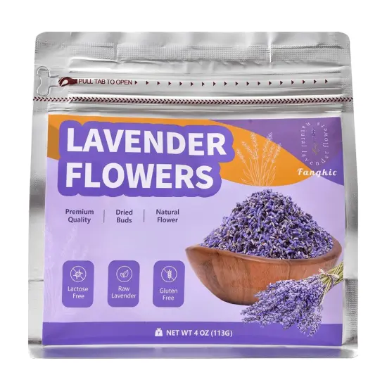 Dried Culinary Lavender Flowers - Food Grade Lavender Buds(4 oz), for Tea, Baking, Potpourri, Home Fragrance & Sachets, Edible Flowers - Gluten Free {1}