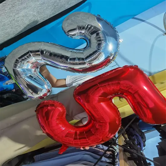 32 Inch Red Number 5 Balloons Foil Ballon Digital Birthday Party Decoration Supplies (Red Number 5 Balloon) {5}