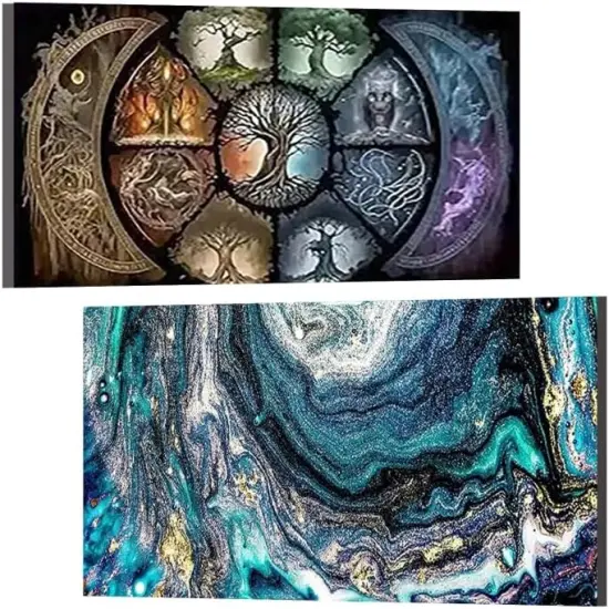 Landscape Diamond Painting Kits for Adults,Abstract Full Drill Diamond Art Kits for Beginners, Starry Sky Round 5D DIY Diamond, Diamonds Pictures Gem Art and Crafts Home Decor 16 x 28 Inch {1}