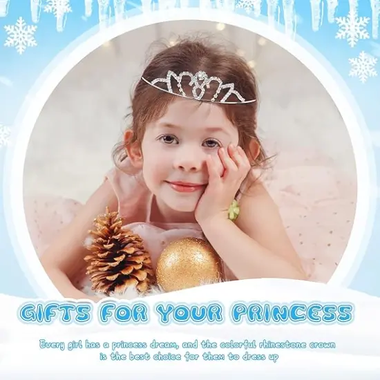 48 Pieces Girls Princess Crystal Tiara Crown, Silver Rhinestone Princess Crown, Tiaras for Girls Princess Bulk Queen Tiara Headband Hair Jewelry {3}