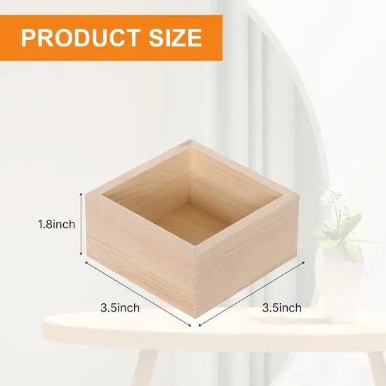 12 Pack Square Rustic Small Wooden Boxes {2}