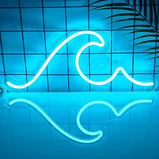 Summer Wave Neon Sign for Wall Decor - Dimmable LED Ocean Wave Night Light for Living Room, Bedroom, Office, and Summer Parties {1}