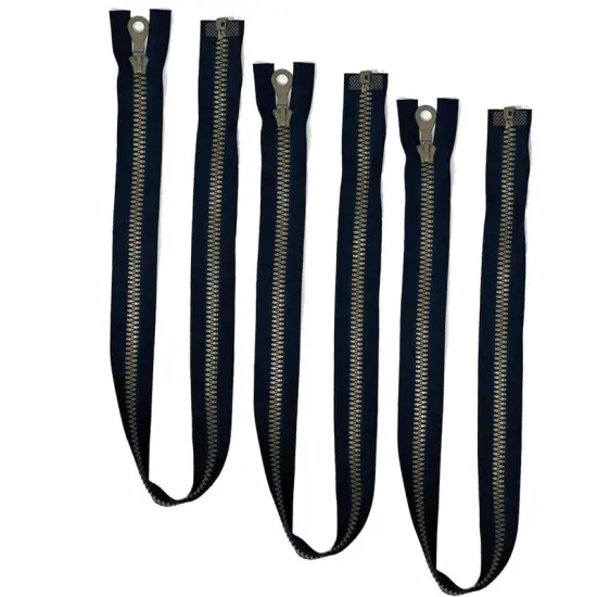 Zipper &ndash; Black 25.5" Plastic Molded 3 Brown Teeth Separating Open Bottom {4}