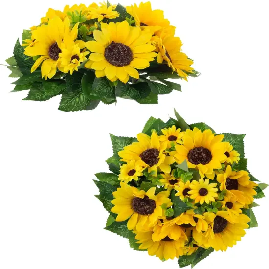 Sunflower Artificial Flowers Ball - 2 Pcs Fake Sunflower Flowers Centerpieces Decoration for Home, Party, Event, DIY Decor {1}