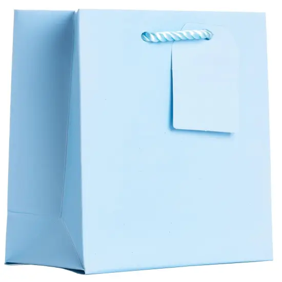Pack/6: Matte Pastel Blue Gift Bag - 6 x 3 x 7-1/2" {1}