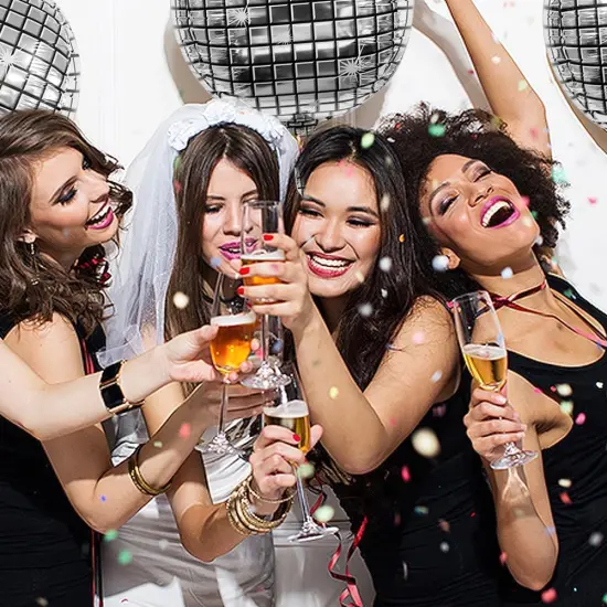 6 PCS Disco Ball Balloons Silver Disco Balloons 22 Inch Large 4D Round Metallic Mylar Foil Disco Balloons Party Supply Decorations for 70s 80s 90s Disco Themed Party Birthday Bachelorette Party {3}