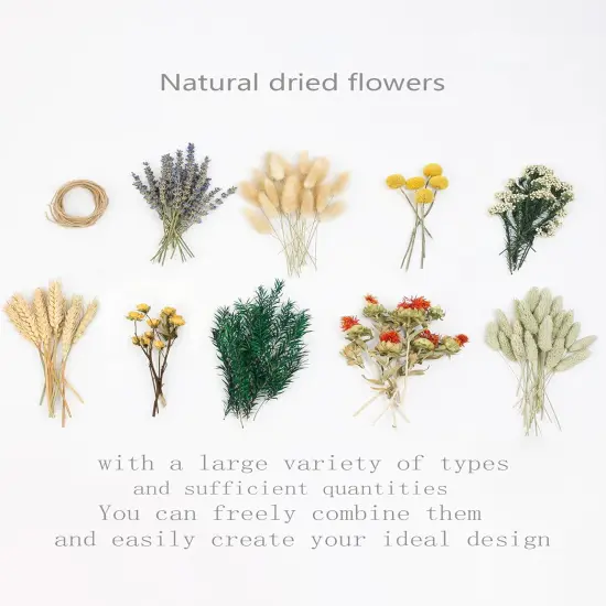 DIY Natural Dried Flower Set, Bulk Dried Flowers, Dried Flowers with Stems, Handmade Dried Flowers Ideas, DIY Flower Set, Dried Flower Bouquets, Table Centerpiece Mini Dried Flowers {4}