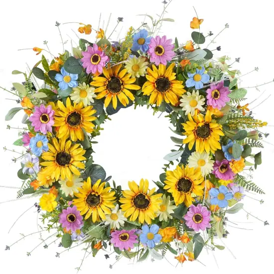 Spring Sunflower Wreaths for Front Door {1}