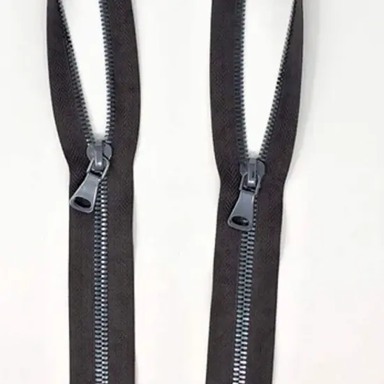 Brown Glossy Two Way Backpack or Luggage Zipper 5MM or 8MM Gun Metal Teeth Closed {2}