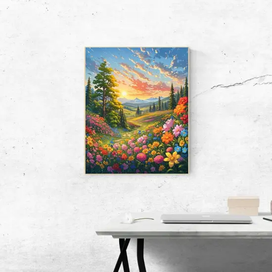 Landscape Adult Paint by Number Kits, Paint by Numbers Flowers,Flower Paint by Numbers Kit for Adults, DIY Canvas Oil Painting Paint by Number for Gift Home Wall Decor 16x20 Inch {4}