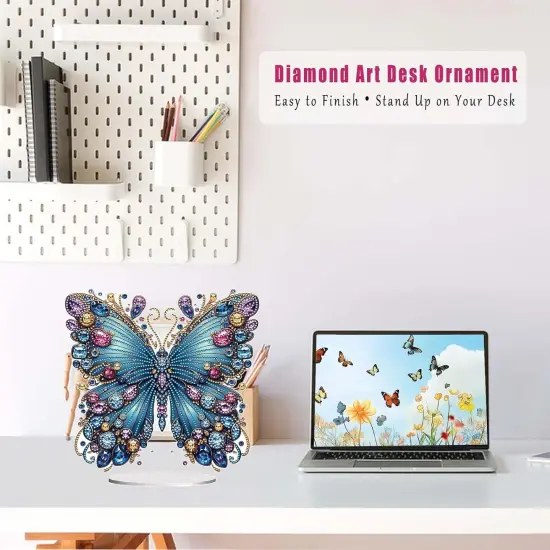 DIY Diamond Art Painting Kit for Adults 3D Butterfly, 9.1 x 9.5 inches, Tabletop Special Gem Crystal Acrylic Art Painting Kit Ornament, Box Package (Butterfly-1) {3}