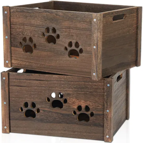 2 Pack, Hollow Claw Wooden Crates for Display {1}