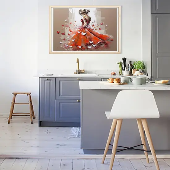 DIY 5D Diamond Painting Kits for Adults Woman - Diamond Art Kits for Adults Red Dress Dancer | Full Drill Round | Crystal Mosaic Picture | Beginner | Home Wall Decor | 16x16 Inch {4}