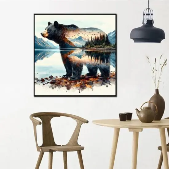 Forest Bear Diamond Painting Kits for Beginner - 5D Bear Diamond Art Kits for Adults, DIY Animal Diamond Painting Gem Art Crafts, Diamond Art Painting {2}