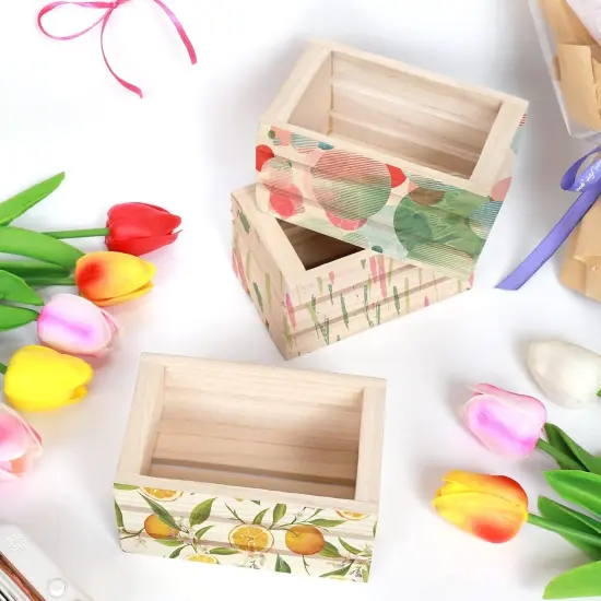 4 Pack Mini Rustic Wooden Crates {5}