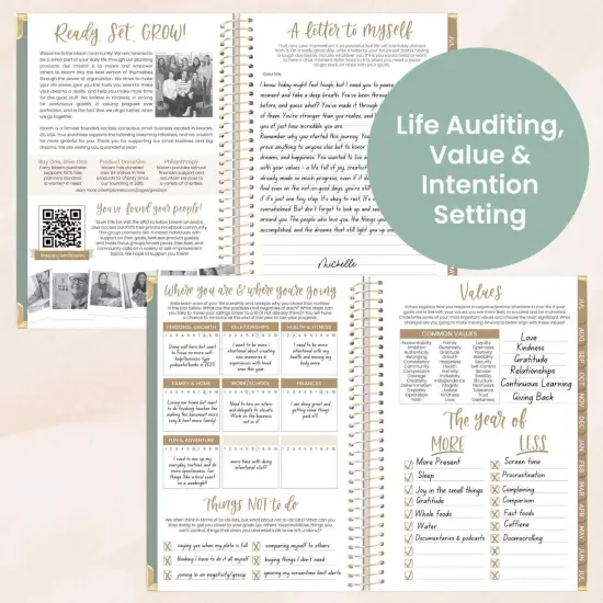 bloom daily planners 2025-26 Academic Planner, Hard Cover, 5.5" x 8.25", Green Linen {5}